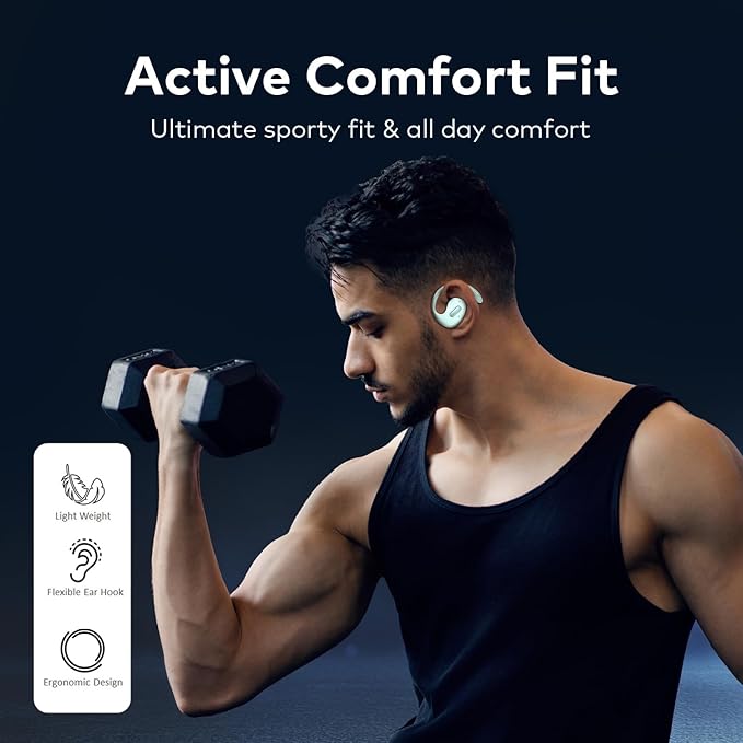 itel Buds Open 100 with Open Wire Stereo||16mm Driver||40H Playtime||Fast Charging||BT V5.3|| IPX5 Water Resistance (Misty Aqua) - Image 3