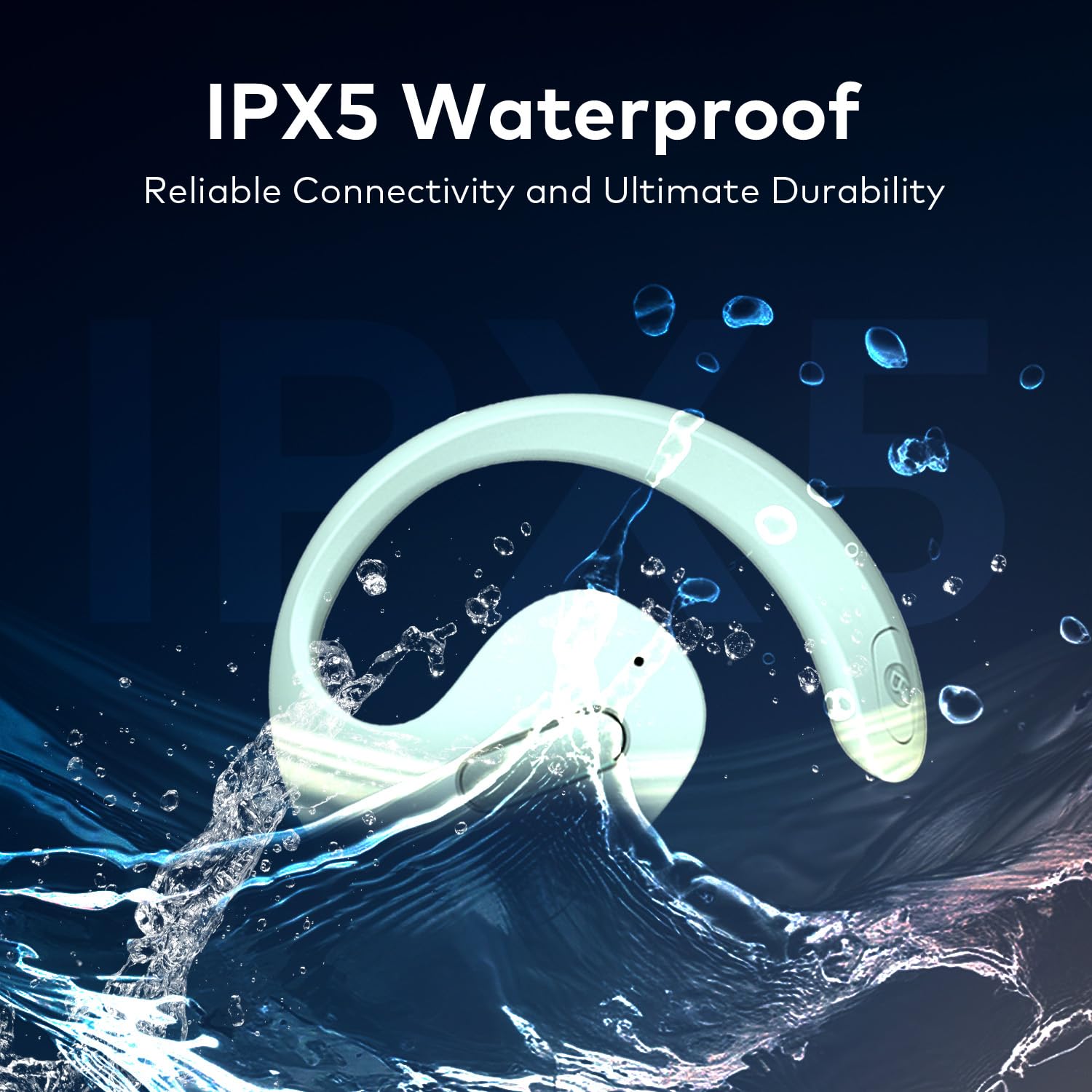 itel Buds Open 100 with Open Wire Stereo||16mm Driver||40H Playtime||Fast Charging||BT V5.3|| IPX5 Water Resistance (Misty Aqua) - Image 5