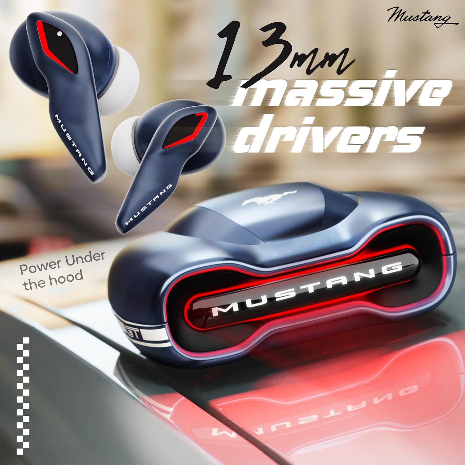 Boult x Mustang Torq Wireless in Ear Earbuds with 50H Playtime, App Support, Quad Mic ENC, 45ms Low Latency, Breathing LEDs, 13mm Drivers, Touch Control, Made in India IPX5 Ear Buds TWS Bluetooth 5.4 - Image 2