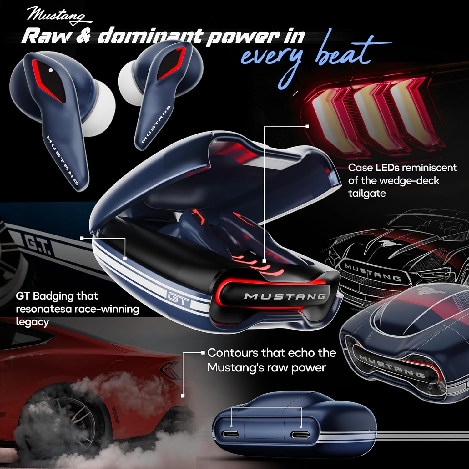 Boult x Mustang Torq Wireless in Ear Earbuds with 50H Playtime, App Support, Quad Mic ENC, 45ms Low Latency, Breathing LEDs, 13mm Drivers, Touch Control, Made in India IPX5 Ear Buds TWS Bluetooth 5.4 - Image 8