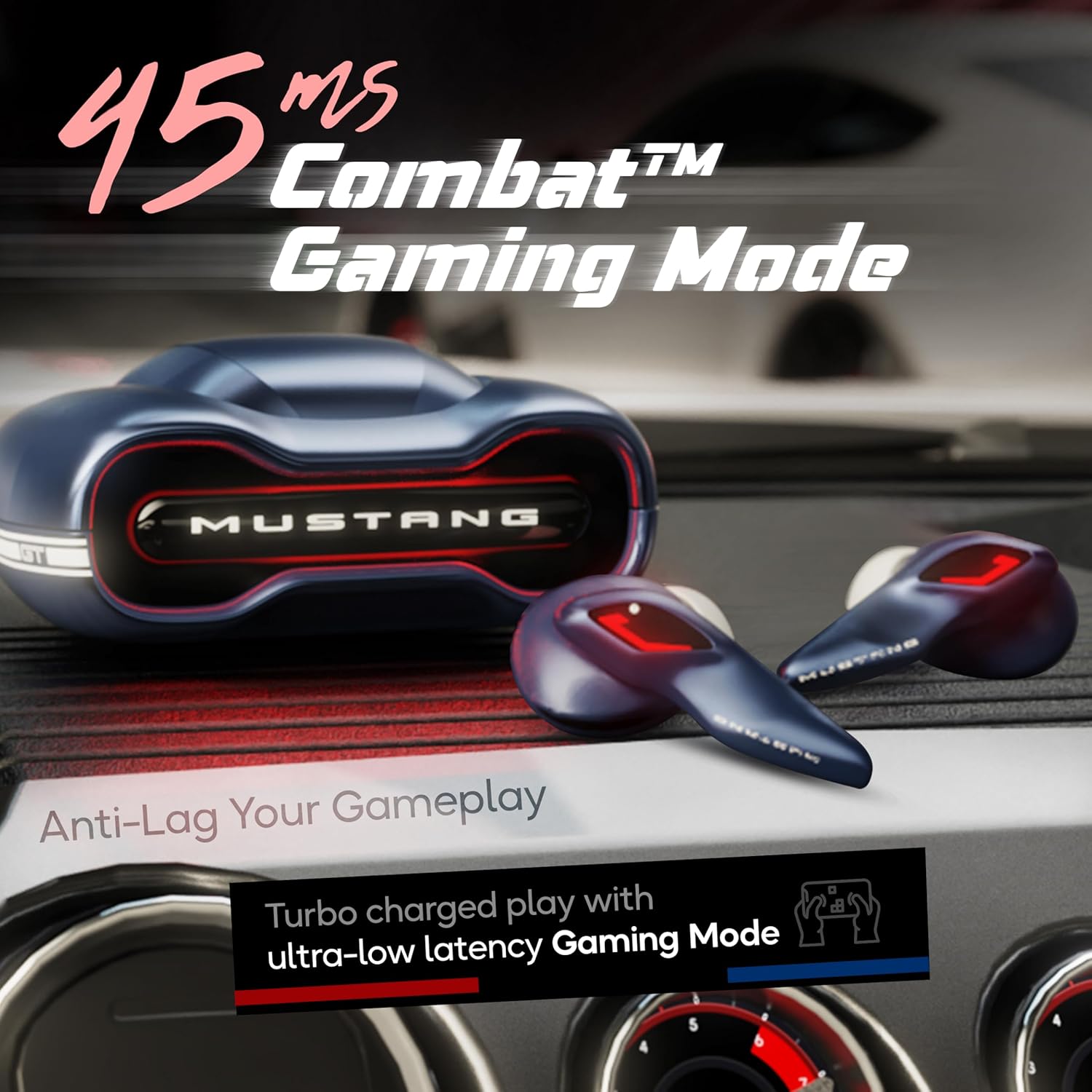 Boult x Mustang Torq Wireless in Ear Earbuds with 50H Playtime, App Support, Quad Mic ENC, 45ms Low Latency, Breathing LEDs, 13mm Drivers, Touch Control, Made in India IPX5 Ear Buds TWS Bluetooth 5.4 - Image 9