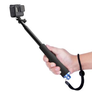 Yantralay Waterproof Monopod Selfie Stick for Action Cameras (19 inch)- Compatible with Hero 13/12/11/10/9/8/7/6/5, SJCAM, Eken, Yi & More - Extendable Hand Grip, Twist Lock