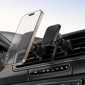 CableCreation Magnetic Car Phone Holder Stand with Strong Magnetic Grip, AC Vent Mount, 360 Degree Rotation, Single Hand Use, Shockproof Build, Mobile Stand for Car (Black)